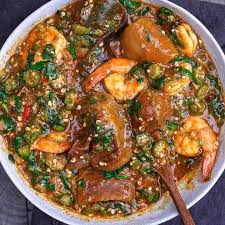 Sea Food Okro soup with chicken 